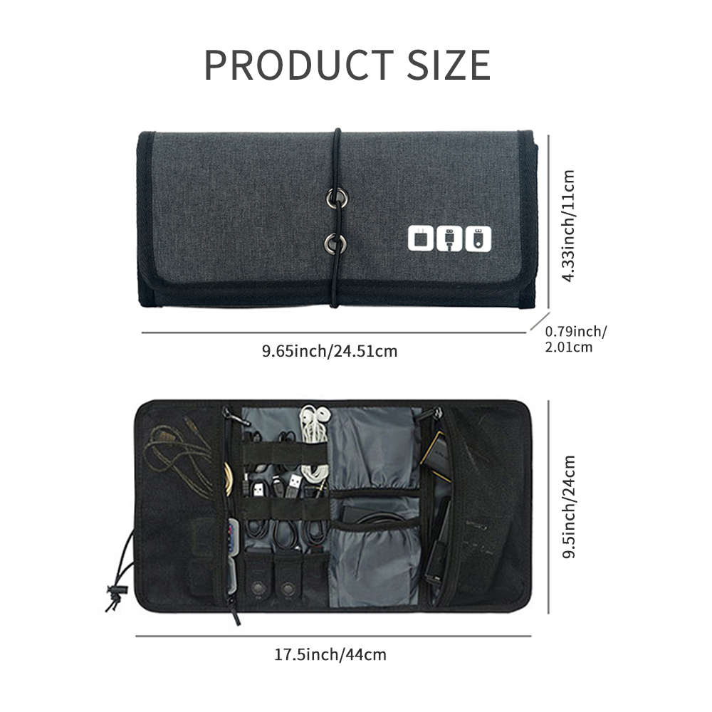 Tech Accessories Organizer Pouch - Opberghoes voor kabels | Opvouwbare elektronische